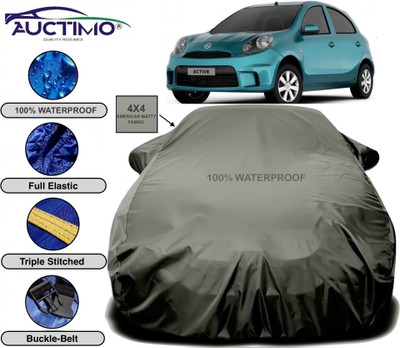AUCTIMO Car Cover For Nissan Micra Active (With Mirror Pockets)(Green)