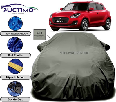 AUCTIMO Car Cover For Maruti Suzuki Swift (With Mirror Pockets)(Grey)