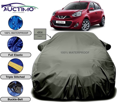 AUCTIMO Car Cover For Nissan Micra (With Mirror Pockets)(Green)