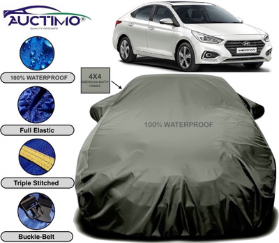 AUCTIMO Car Cover For Hyundai Fluidic Verna (With Mirror Pockets)(Green)