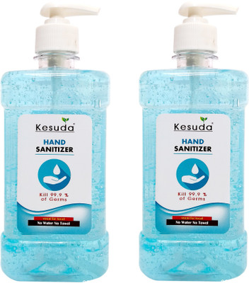 KESUDA Alcohol Based 2pcs 500ml  GEL with Pump Hand Sanitizer Pump Dispenser(2 x 0.5 L)