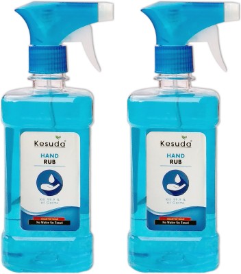 KESUDA Hand Rub LIQUID Base Sanitizer 1+1 Liter with Sprayer Sanitizer Spray Pump Dispenser(2 x 1 L)