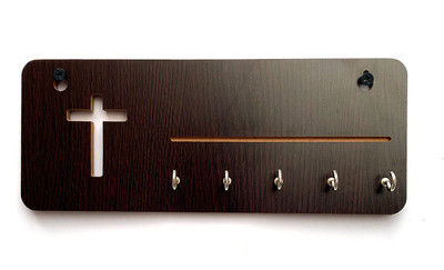 Flipkart SmartBuy Smart Cross Key Holder Wood Key Holder(5 Hooks, Brown)