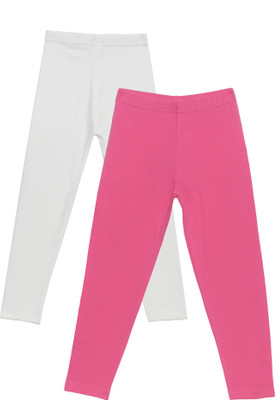 Plum Tree Legging For Girls(White Pack of 2)