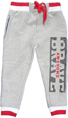 Hugs & Hearts Track Pant For Boys(Grey, Pack of 1)
