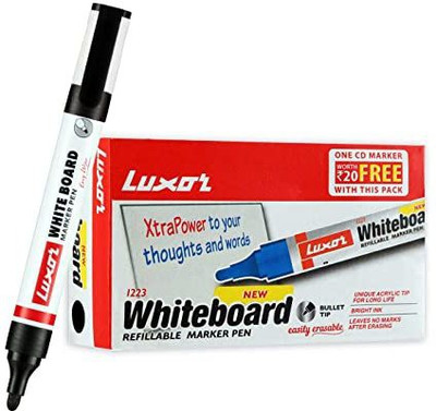 LUXOR WHITE BOARD MARKER(Set of 10, Black)