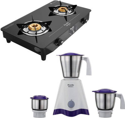 Preethi Crown MG 205 500 W Mixer Grinder  (White and Purple, 3 Jars)