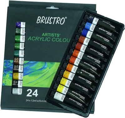 BRuSTRO Artists� Acrylic Colour Colours X 12ML Tubes(Set of 24, Multicolor)