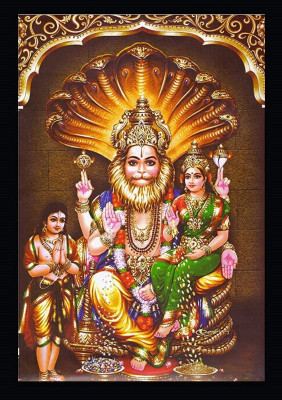 SAI BALAJI ACRALICS Lakshmi Narasimha Swamy Religious Frame