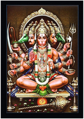 SAI BALAJI ACRALICS Panchmukhi Hanuman Religious Frame