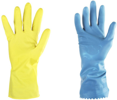 India Fire Tech 1YW1BLU Rubber Safety Hand Care Protective Protection Chemical Restitance Safe Touch For Hand Safety love For Men Women Boys Girls Kids All Occuation And Every Functions Suitable Rubber  Safety Gloves(Pack of 4)