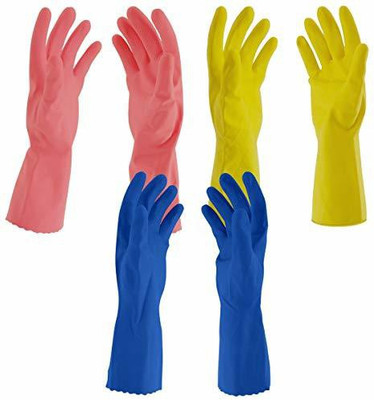 India Fire Tech Yellow Blue Pink 3 Different Colour Rubber Hand Safe Touch Care Specilly Waterproof Washble Reusable Hadn Gloves For Men Women Boys Girls Kids Farmer Worker Rubber Safety Gloves(Pack of 1) India Fire Tech Yellow Blue Pink 3 Different Colour Rubber Hand Safe Touch Care Specilly Waterproof Washble Reusable Hadn Gloves For Men Women Boys Girls Kids Farmer Worker Rubber Safety Gloves(Pack of 1)