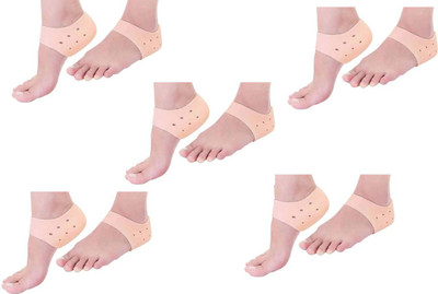 FUKU Silicon Gel Heel Socks Pad Heel Pain Relief Heel Support (Free Size) pack of 5 Heel Support