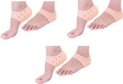 FUKU Silicon Gel Heel Socks Pad Heel Pain Relief Heel Support (Free Size) pack of 3 Ankle Support