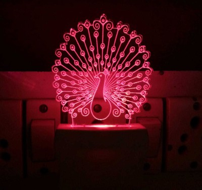 Patel Sell 3D Illusion LED Light Night Lights for 7 LED Colors Changing Lighting Touch USB Charge Table Desk Bedroom Decoration Decorative Lighting Gifts for Boys Girls Kids Baby Friends (Love) peacock Night Lamp (15 cm, Multicolor) Night Lamp(10 cm, Multicolor)