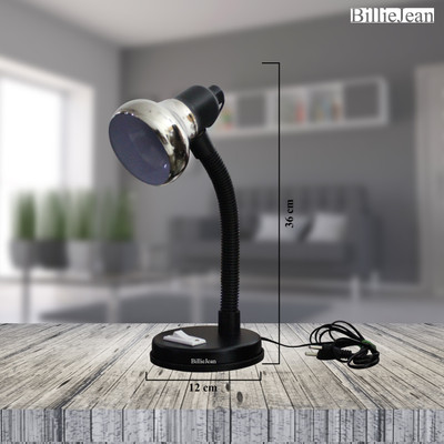 Wemex Matte Black S.O.N.Y Chrome Table Lamp(38 cm, Black)