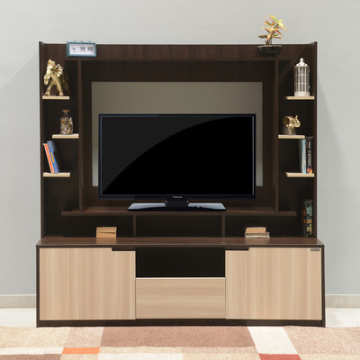 Nilkamal Cyndy Engineered Wood TV Entertainment Unit(Finish Color - Wenge & Oak)