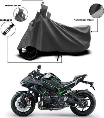 ANTHUB Waterproof Two Wheeler Cover for Kawasaki(Grey)