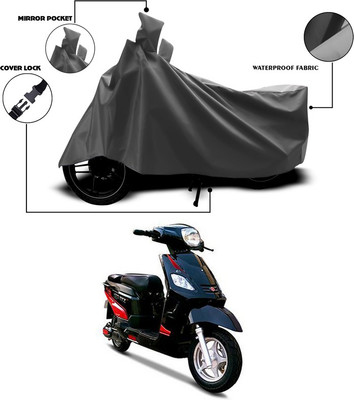 SEBONGO Waterproof Two Wheeler Cover for Hero(Electric, Grey)