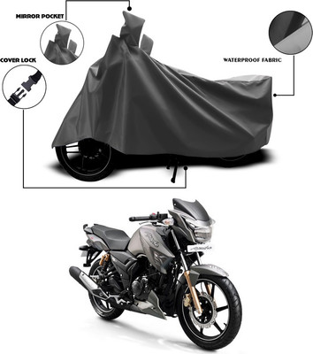 SEBONGO Waterproof Two Wheeler Cover for TVS(Apache RTR 180, Grey)