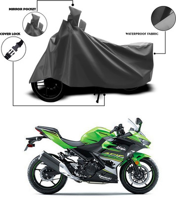 ANTHUB Waterproof Two Wheeler Cover for Kawasaki(Ninja, Grey)