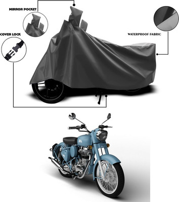 ANTHUB Waterproof Two Wheeler Cover for Royal Enfield(Classic 500, Grey)