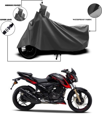 ANTHUB Waterproof Two Wheeler Cover for TVS(Apache RTR 200 4V, Grey)