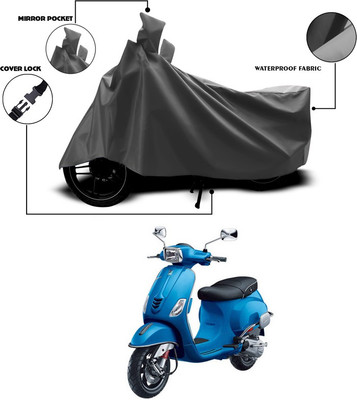 ANTHUB Waterproof Two Wheeler Cover for Vespa(Piaggio Vespa, Grey)