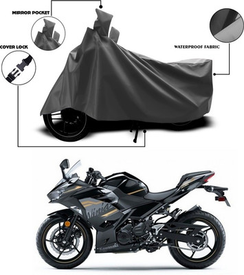 ANTHUB Waterproof Two Wheeler Cover for Kawasaki(Ninja, Grey)
