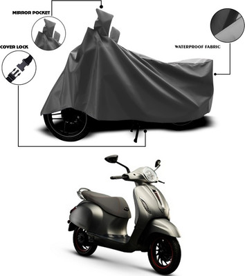 ANTHUB Waterproof Two Wheeler Cover for Bajaj(Chetak, Grey)