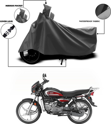 SEBONGO Waterproof Two Wheeler Cover for Hero(Splendor Plus, Grey)