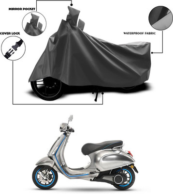 SEBONGO Waterproof Two Wheeler Cover for Vespa(Piaggio Vespa, Grey)