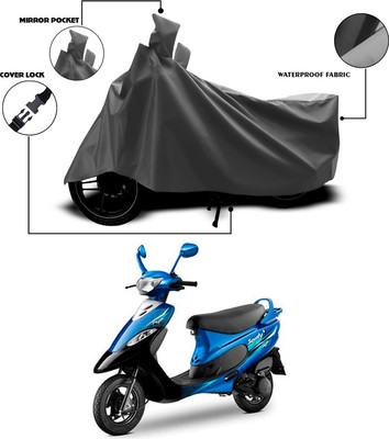 SEBONGO Waterproof Two Wheeler Cover for TVS(Scooty Pep+, Grey)