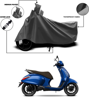 ANTHUB Waterproof Two Wheeler Cover for Bajaj(Chetak, Grey)