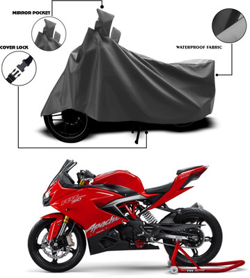 SEBONGO Waterproof Two Wheeler Cover for TVS(Apache, Grey)