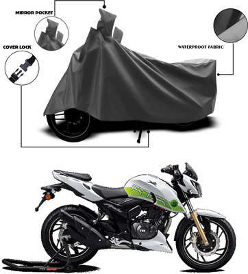 ANTHUB Waterproof Two Wheeler Cover for TVS(Apache RTR 200 4V, Grey)