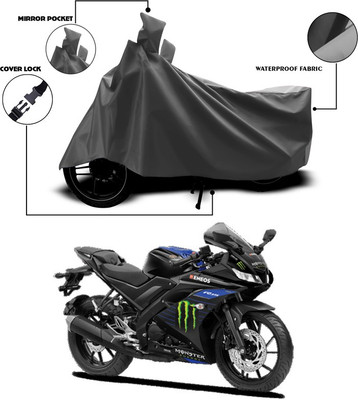 SEBONGO Waterproof Two Wheeler Cover for Yamaha(R15 V3, Grey)