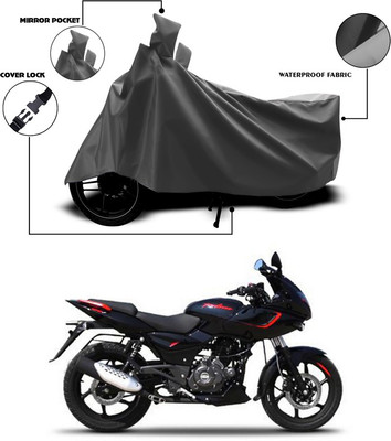 ANTHUB Waterproof Two Wheeler Cover for Bajaj(Pulsar 180 DTS-i, Grey)