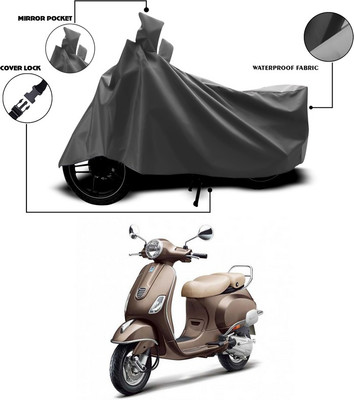 SEBONGO Waterproof Two Wheeler Cover for Vespa(Elegante 150, Grey)