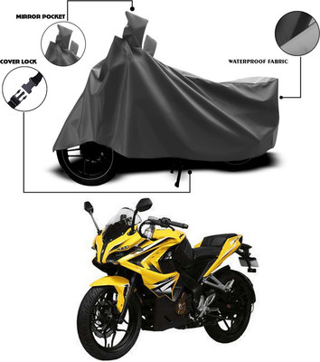 SEBONGO Waterproof Two Wheeler Cover for Bajaj(Pulsar 200 NS DTS-i, Grey)