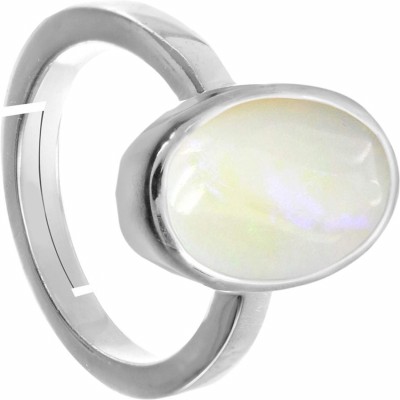 CHIRAG GEMS CHIRAG GEMS Opal Stone Panchdhatu Adjustable Ring for Men OR Women Metal, Brass, Bronze, Zinc, Copper Opal Silver Plated Ring