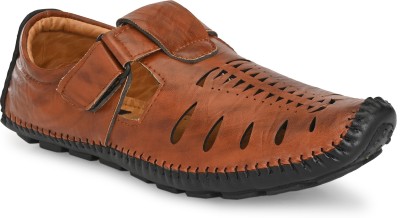 JENJA Men Sandals(Brown , 7)