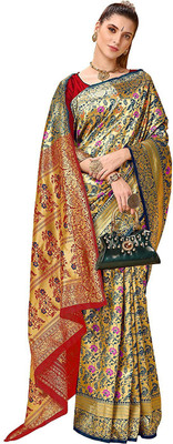 kalhari Woven Banarasi Jacquard Saree(Blue)