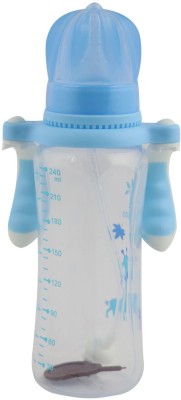 iSweven Baby Feeding Premium BPA Free Standard Neck with Handle Newborn and Infant Rabbit Shape Bottles 8OZ (FB9013A) - 240 ml(Blue)