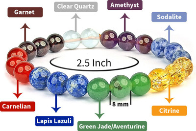REIKI CRYSTAL PRODUCTS Stone Amethyst, Carnelian, Lapis Lazuli, Quartz, Beads, Crystal Bracelet