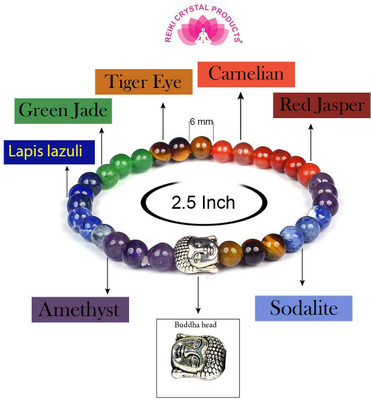 REIKI CRYSTAL PRODUCTS Crystal Amethyst, Carnelian, Lapis Lazuli, Quartz, Beads, Crystal Bracelet