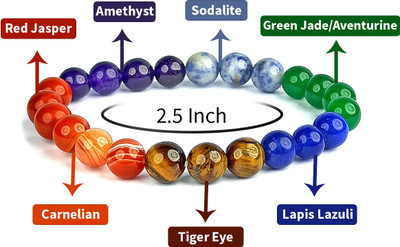 REIKI CRYSTAL PRODUCTS Stone Amethyst, Carnelian, Lapis Lazuli, Quartz, Beads, Crystal Bracelet