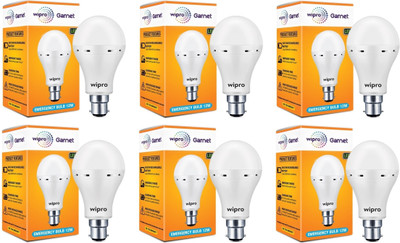 Wipro 12 W Basic Standard B22 LED Bulb(White, Pack of 6)