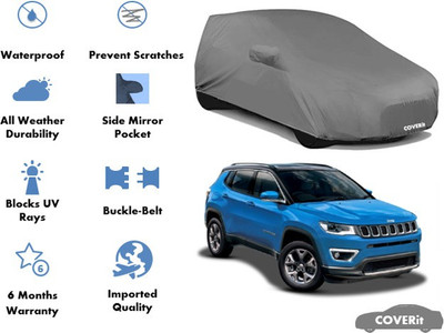 Coverit Car Cover For Jeep Compass (With Mirror Pockets)(Grey)