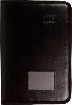 Neel Pure Leather Document Folder(Set Of 1, Black)